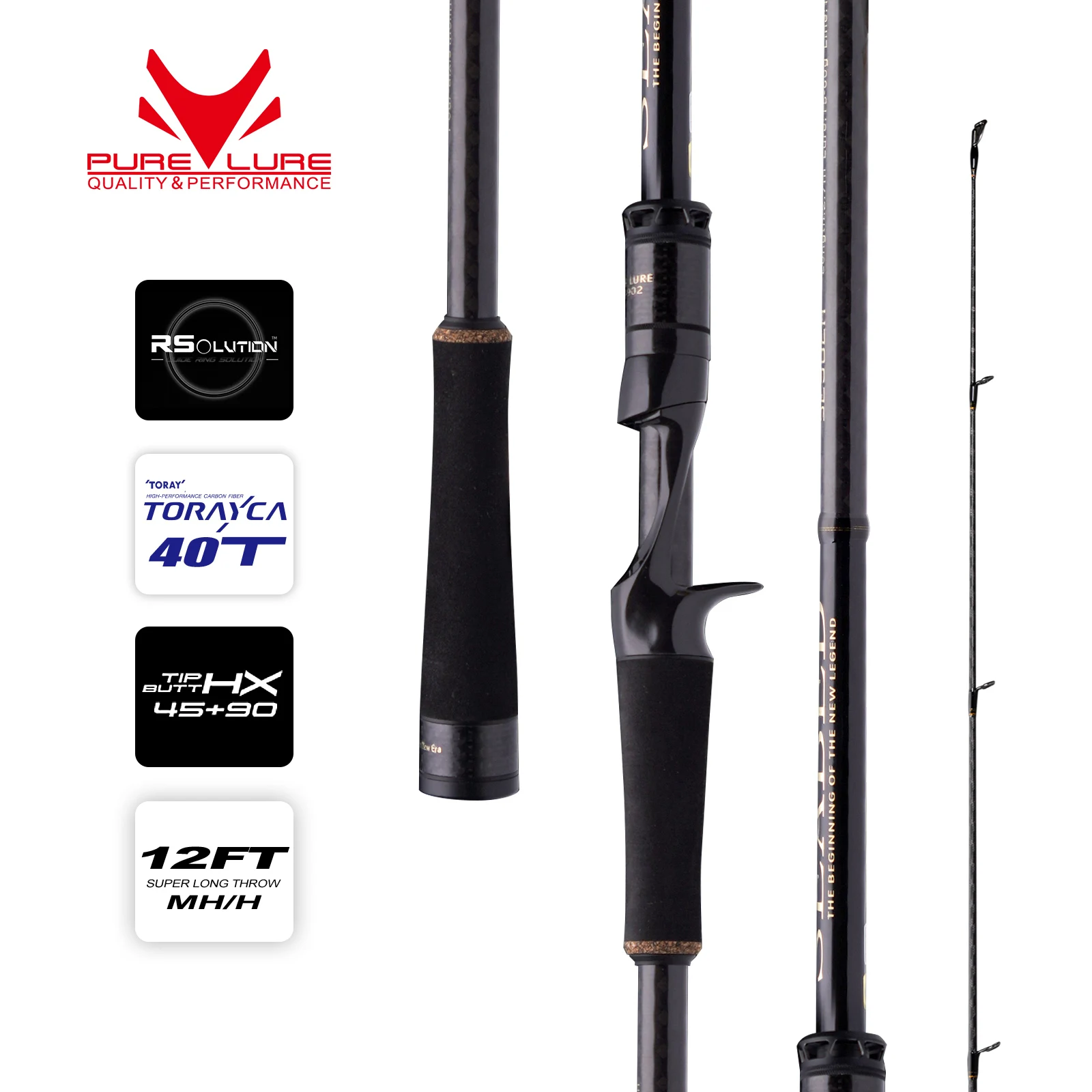 PURELURE 海底 10FT 3.0 メートル 3.3 メートル 3.6 メートル ML MH スピニングロッドシーバス用高炭素遠投釣竿プラススピニングリール