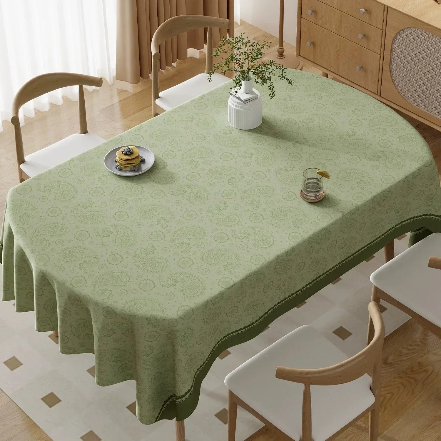 09 2024  New tablecloth, tablecloth, pure cotton satin pattern, rectangular restaurant