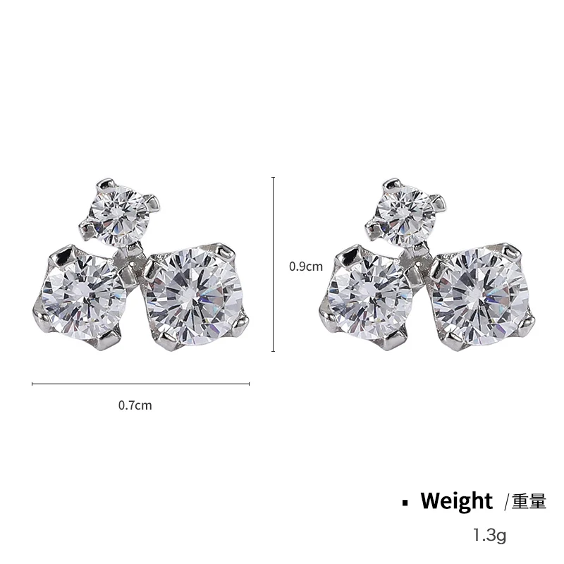 Cute Sweet high quality fashion earrings sterling silver 925 jewellery earring Sparkly Bow zircon moissanite diamond earrings