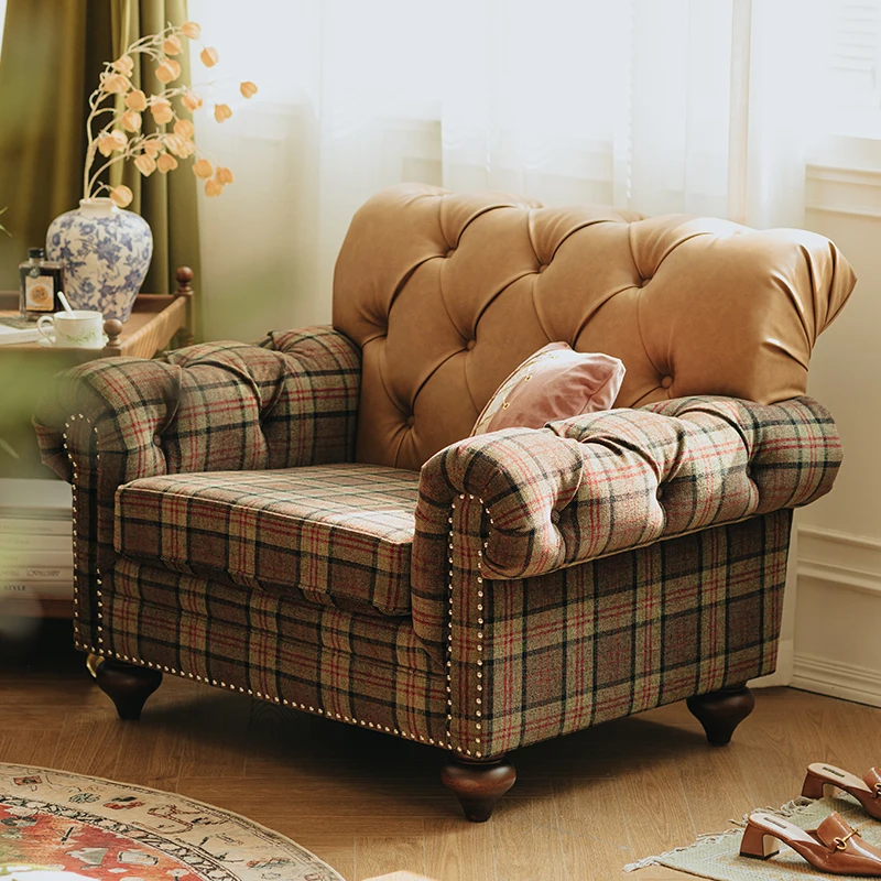 Leather buckle sofa