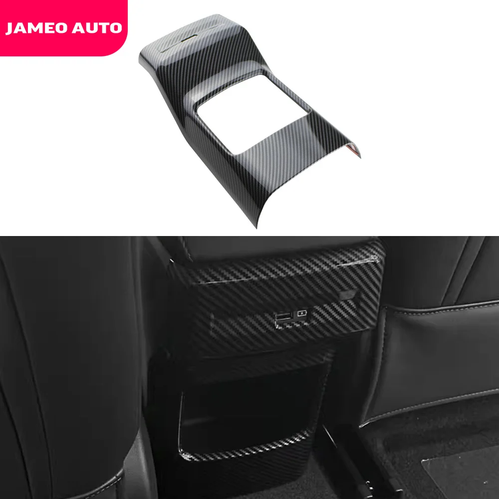 JAMEO AUTO For MG 4 MULAN EV MG4 2022 2023 2024+ Car Inner Central Armrest Back Vent Cover Sticker Trim Carbon Fiber Accessories