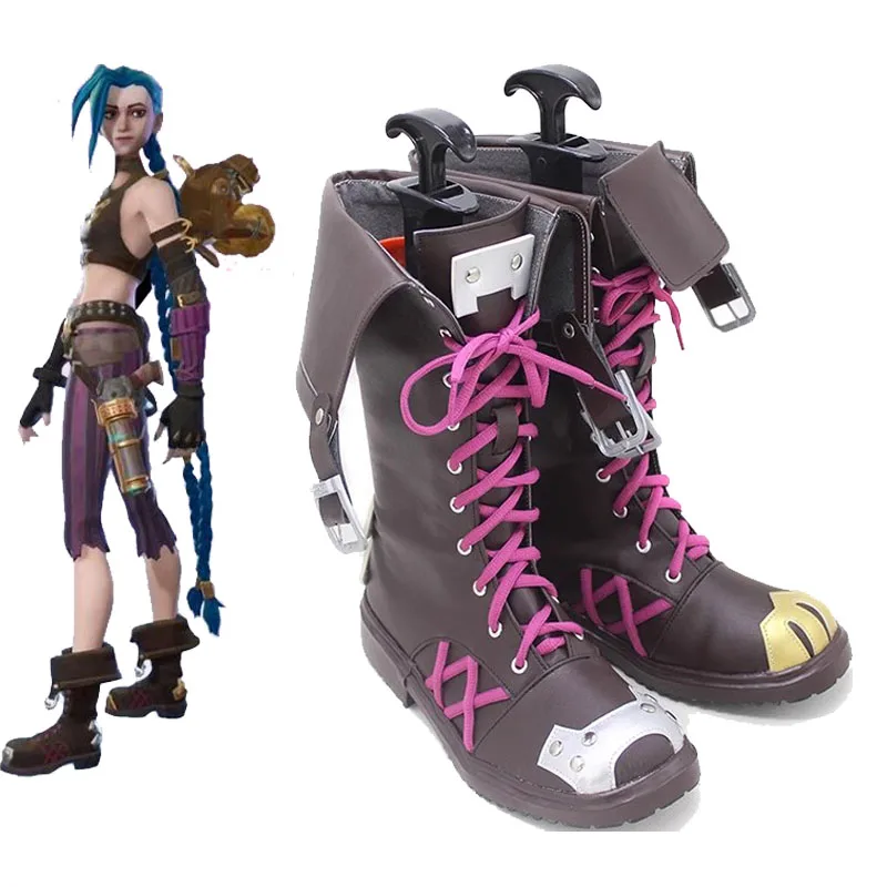 

Arcane Jinx Cosplay Shoes LOL ADC The Loose Cannon Leather Boots Role Playing Women's Performance Shoes In Games Halloween