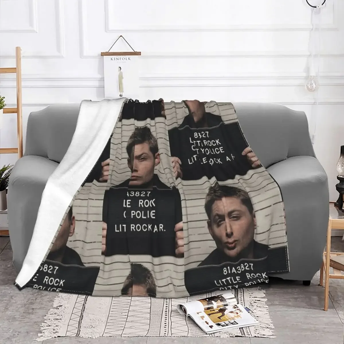 Dean Winchester Mugshot Blanket Fleece Winter Multifunction Ultra-Soft Throw Blankets for Home Office Rug Piece