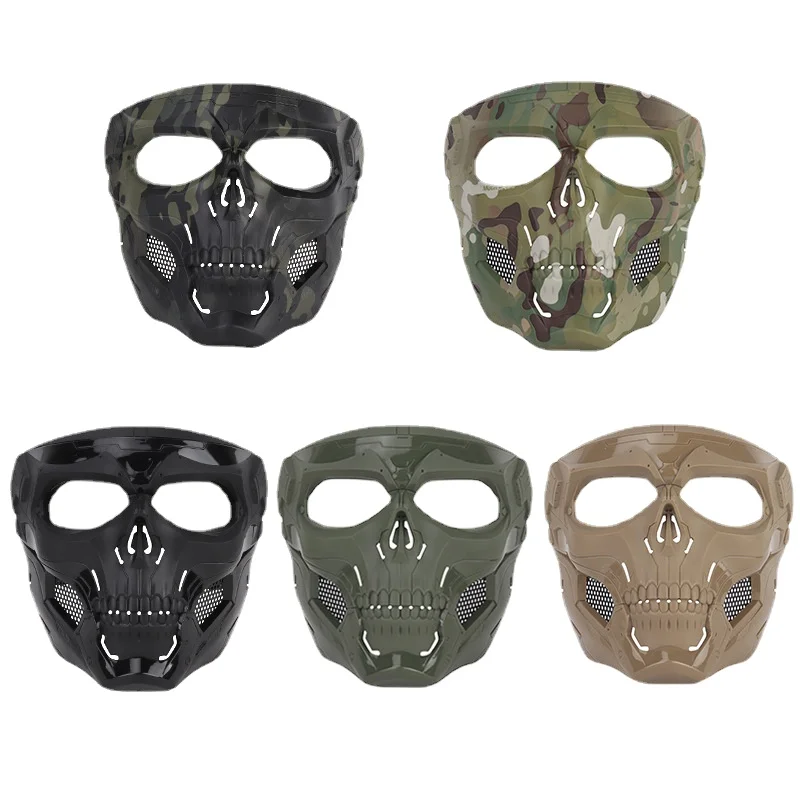 Máscaras tácticas de calavera para hombre, máscaras militares cómodas para tiro, caza, Paintball, motocicleta, cara completa, Airsoft, ciclismo,