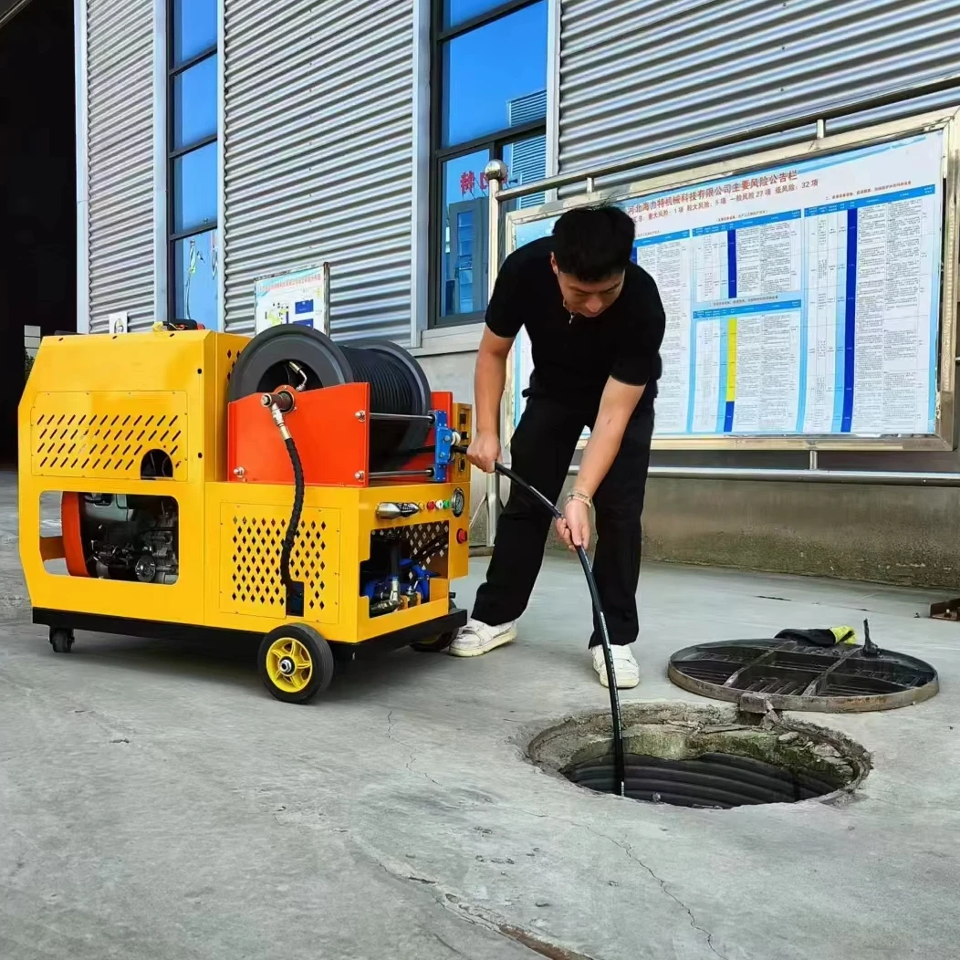 ChawTEC Auto Feed 180Bar Pipe Dredging Drain Cleaning Sewer Snake Machine Sewer Cleaner 45L Flow