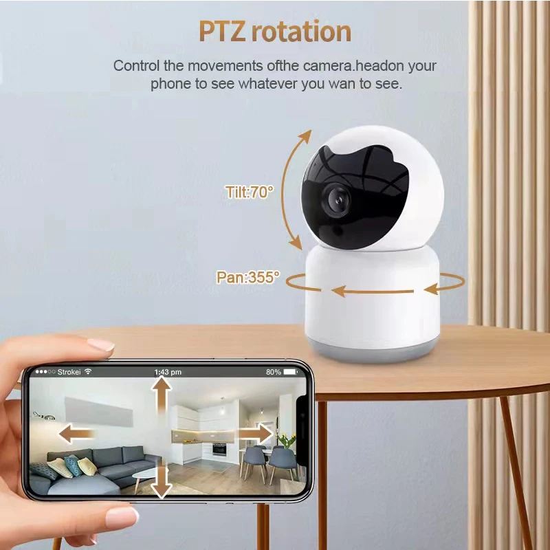 Tuya Smart 5MP IP Camera Automatic Tracking Smart Home Security Indoor WiFi Wireless Baby Monitor IR Night Vision Two Way Audio