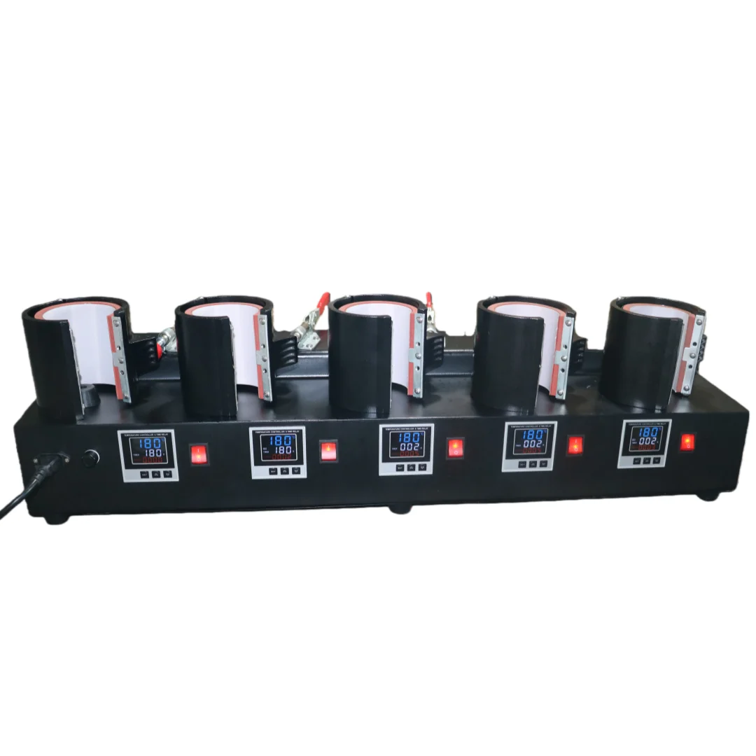 5-in-1 Mug Heat Press Machine With Independent LED Display For Ceramic Cups And Coffee Mugs Sublimation Printing