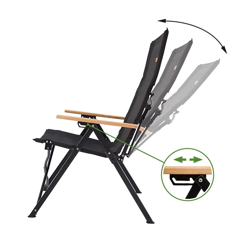 Outdoor Folding Chair Three-Speed Adjustable Long Back Chair outdoor camping picnic beach Relaxation Aluminum alloy