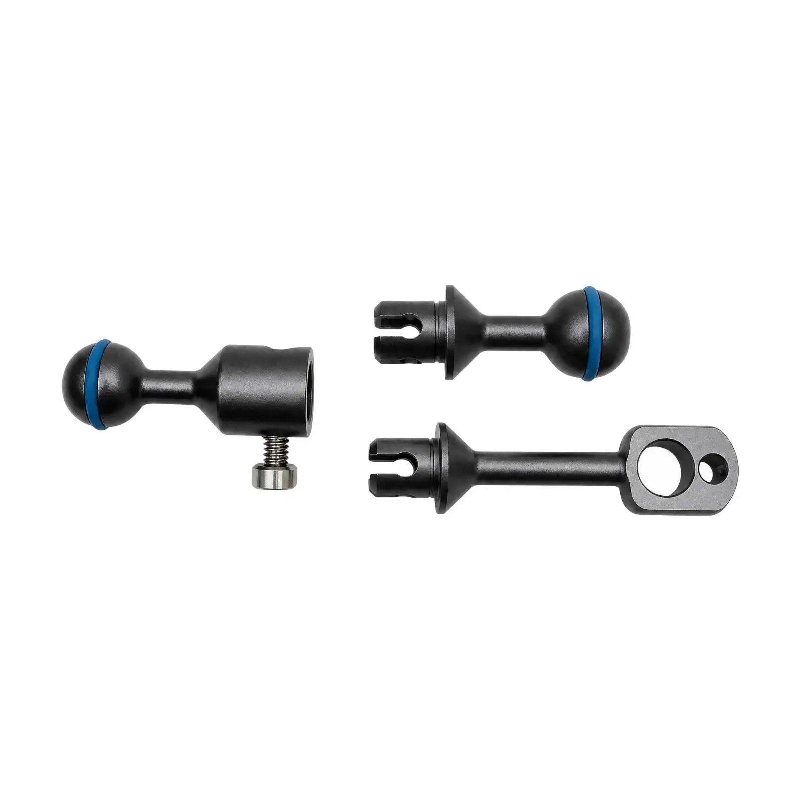 Underwater Camera Mount Bracket for Diving Gear with Modular Detachable Arm and Threaded Locking Screws