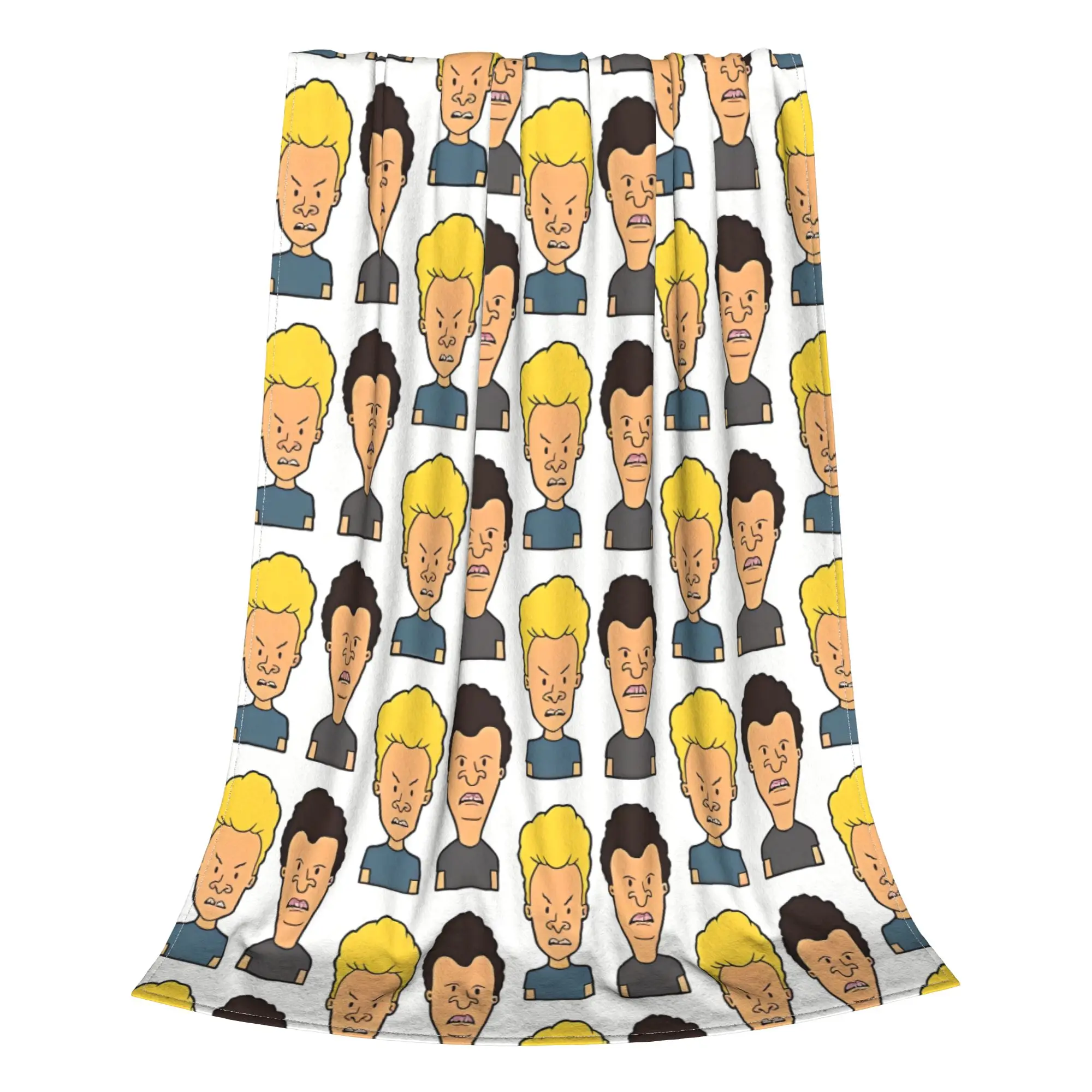 1PC Retro 90s Cartoon Beavis and Butt Head Home Room Decorations Winter Blankets For Adults Bedding Home Interior Sofa Knee