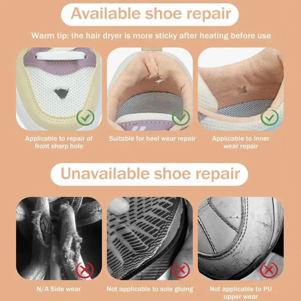 Aufnäher zum Aufkleben für Schuhe, Reparaturflicken zur Vorbeugung von Schuhlöchern im Inneren, Sneakers-Innenfutter, Rückenkissen für Stoff-Lederschuhe – Detail 1