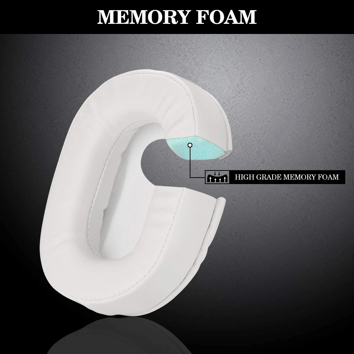 Ear Cushions Memory Foam Earpads Cover Replacement Ear Pads for ATH M50X Fits Audio Technica M40X M30X M20 White