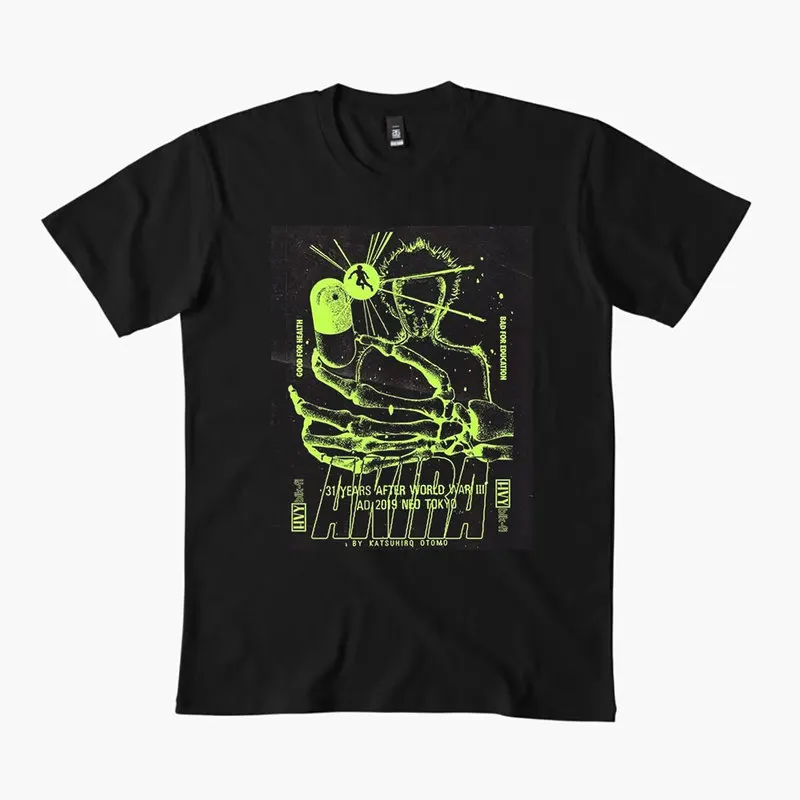 Akira Cyberpunk City Explosion Gift T‑Shirt Katsuhiro Otomo Retro Manga Shotaro Kaneda Neo‑Tokyo Anime Print Short Sleeve Tops