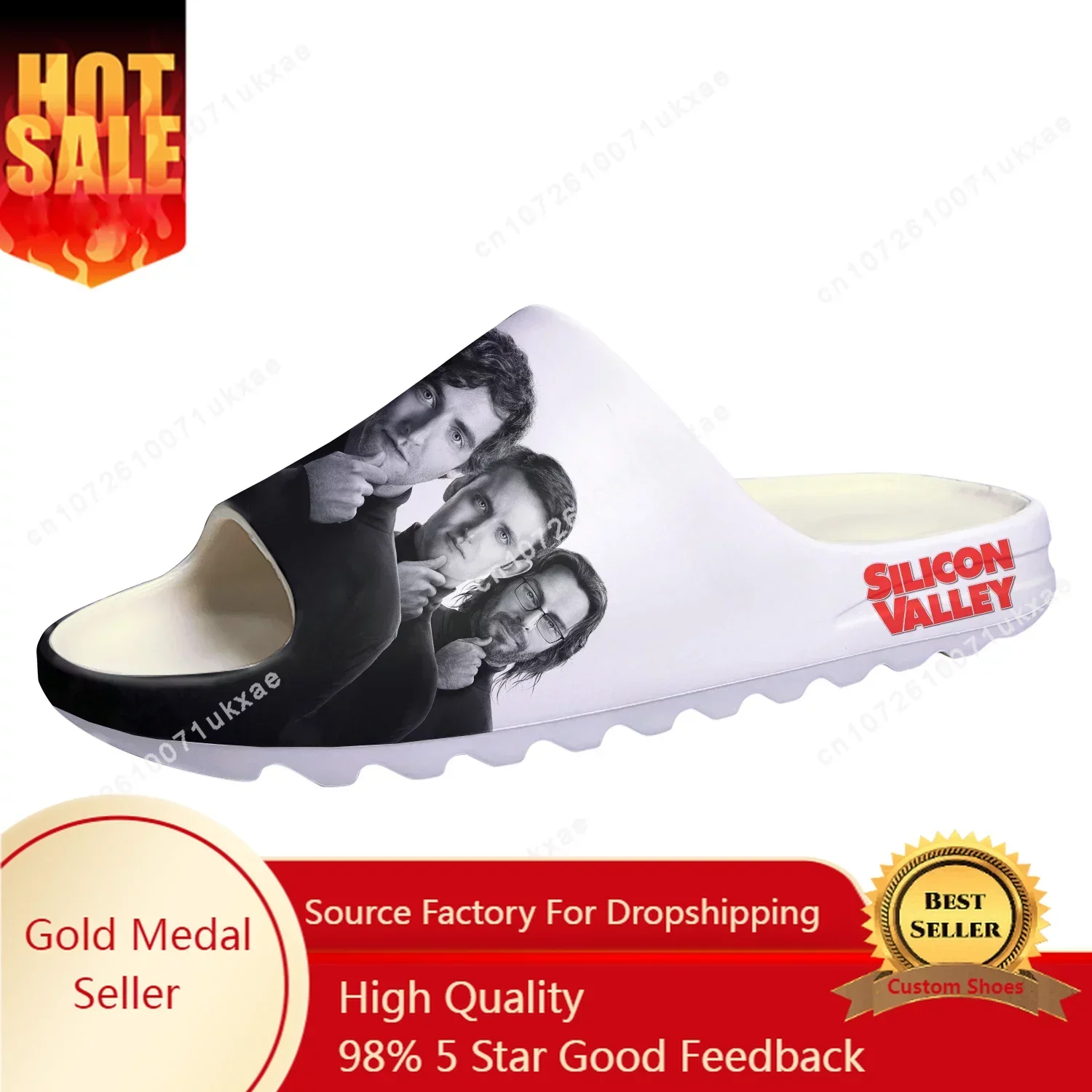 

Silicon Valley TV series Soft Sole Sllipers Home Clogs Middleditch Step On Water Shoes Mens Womens Teenager Customized Sandals