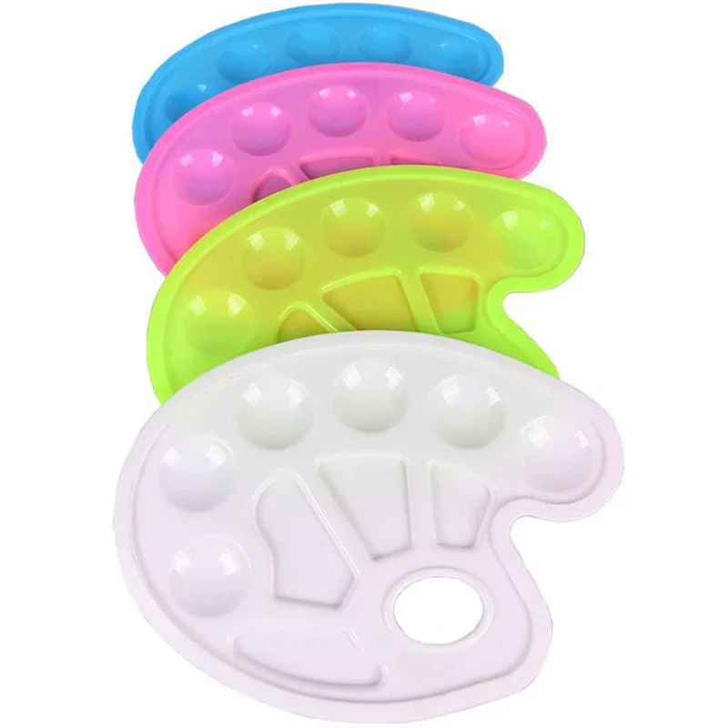 

4 pcs/set Multi-functional Chirdren Painting Palette 10-hole Plastic Easy Washable Watercolor Art Propylene Drawing Supplies
