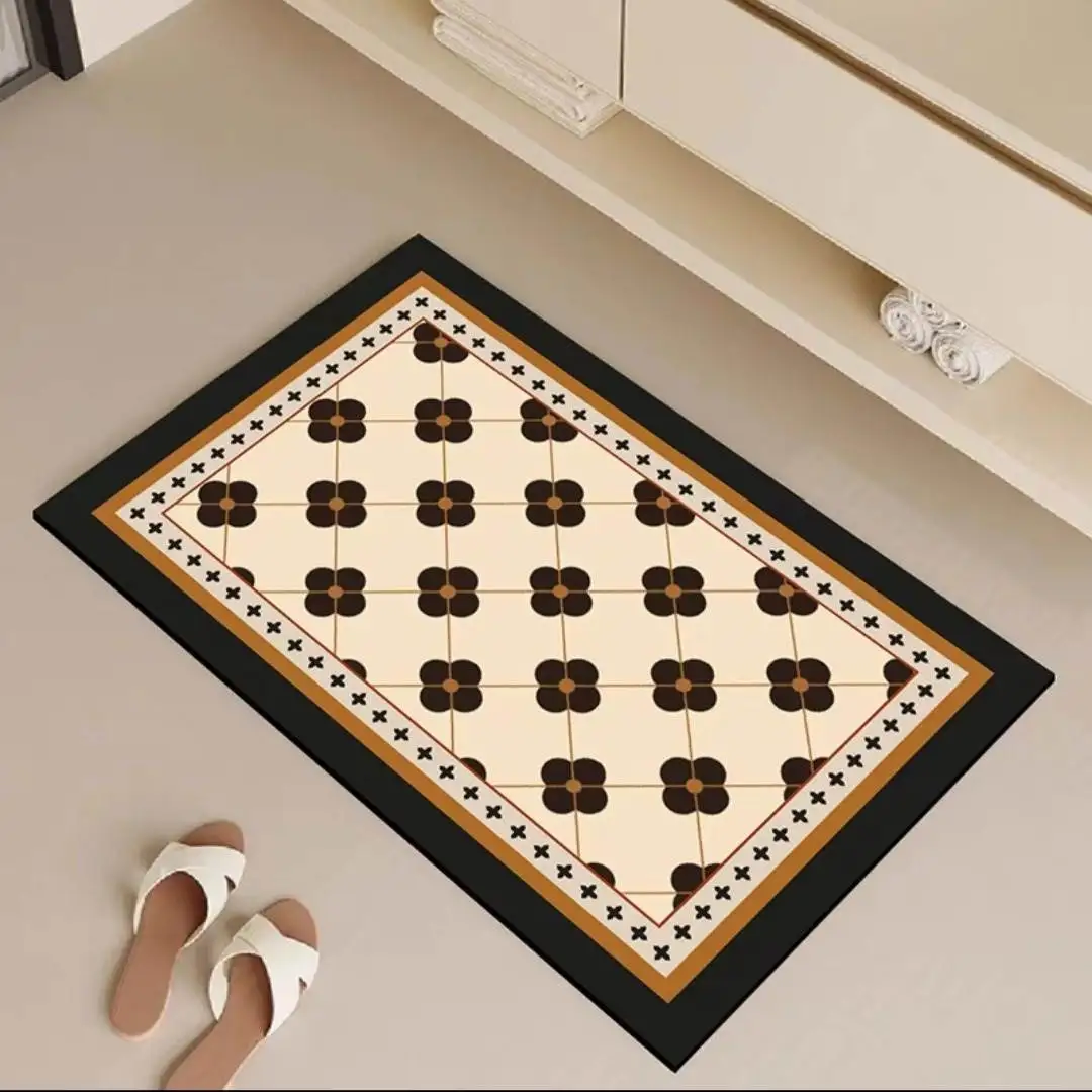 

Absorbent Leather Mat Batoom Kitchen Toilet Entrance Anti-Slip Floor Rug Home Use Thin Size Small Park Scenarios