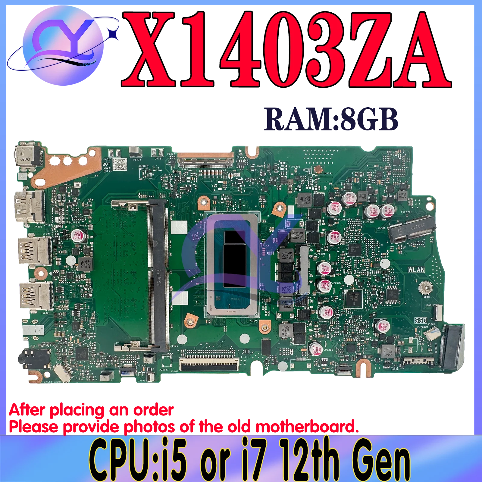 

X1403ZA Mainboard For ASUS X1503ZA X1603ZA X1402ZA X1502ZA X1602ZA X1405ZA X1505ZA X1605ZA Laptop Motherboard CPU i5 i7 12th