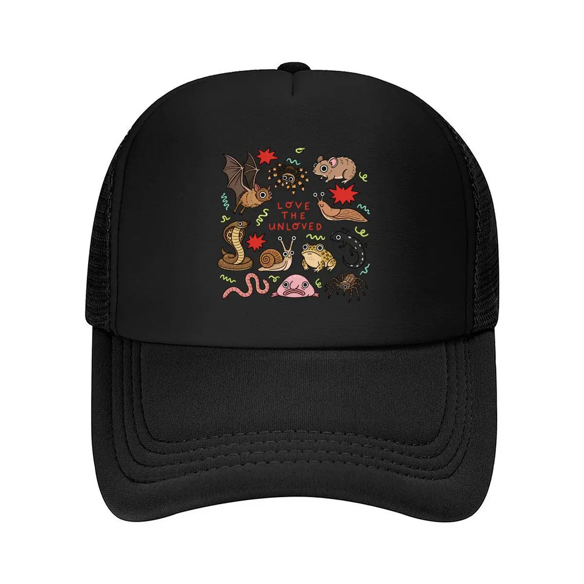 Love The Unloved Bat Snake Spider Wildlife Mesh Baseball Cap Hip Hop