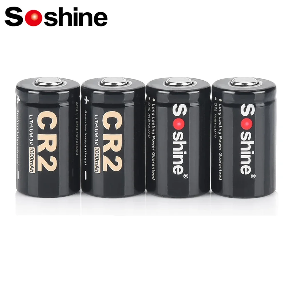 Soshine 1000mah 3V Lithium Battery CR2 1000mah Primary Batteries Non-Rechargeable Battery for Microphones Camera Smoke Detector