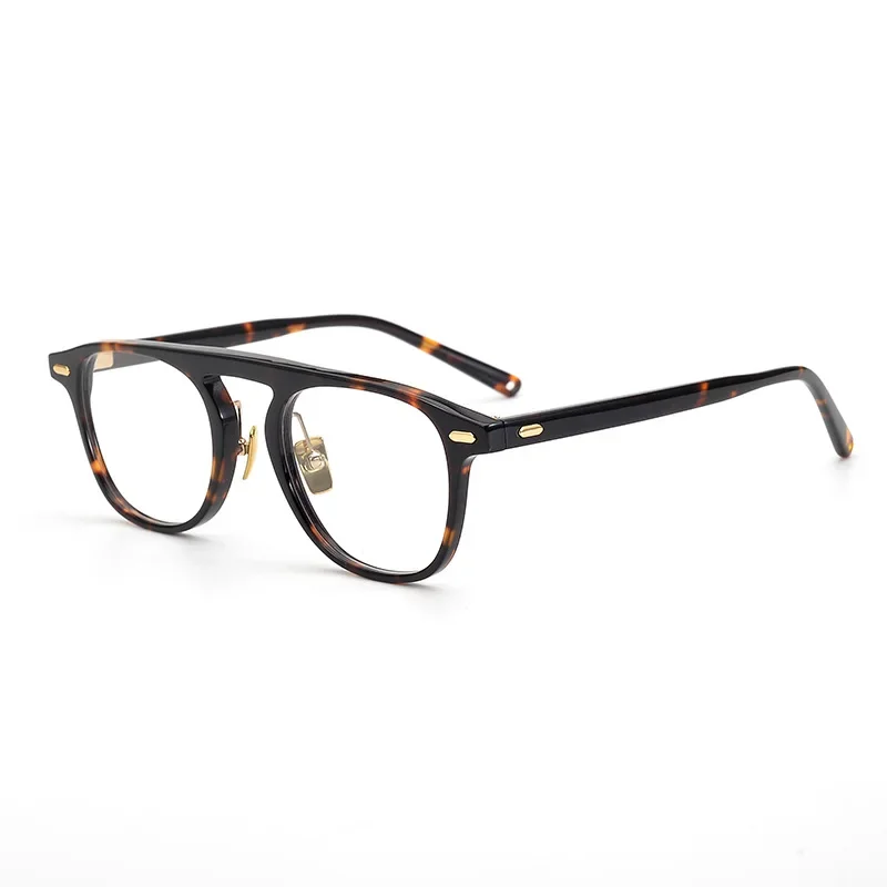 

Handmade Literary Glasses Frame Versatile Eye Frame Men and Women's Decorative Retro Eyeglasses Flat Light Daily Eyewear