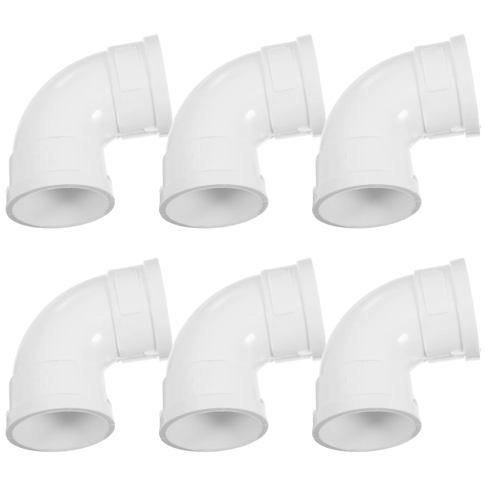

6pcs PVC Pipe Fittings 2 Inch Elbow Joints for Drainage System Hose Connectors Right Angle Plumbing Accessories