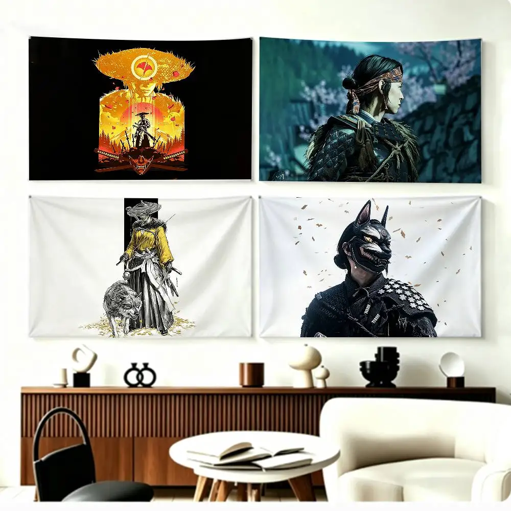 Game Character A-Atsu Ghost Of Yotei   Flags Wall Hanging Background Art Banner for Bedroom Home Outdoor Decor