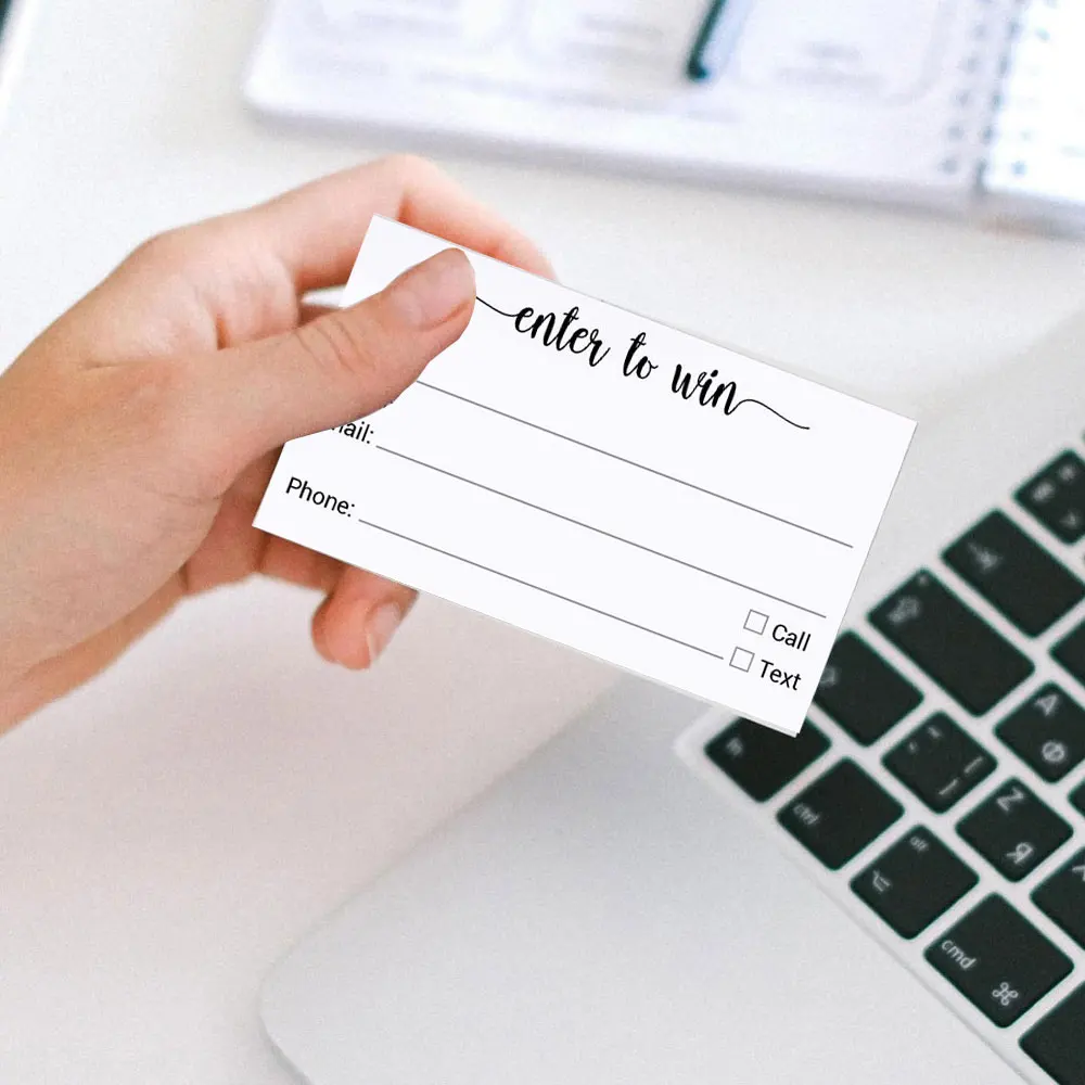 50 unidades de cartões de entrada de ráfaga, 3,5 x 2 polegadas, brancos, contendo nome, número de telefone e e-mail, para uso em competições e rifles.