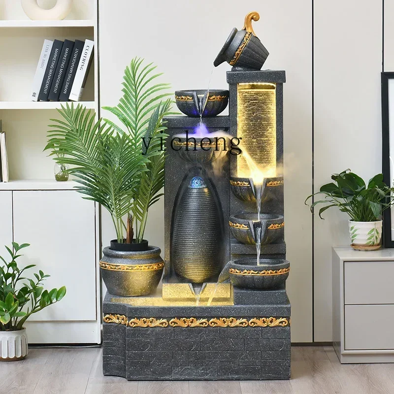 BJ-9 Creative Flowing Water Lucky Ornament TV Cabinet Next To The Decorative Living Room Fish Pond Fountain Courtyard