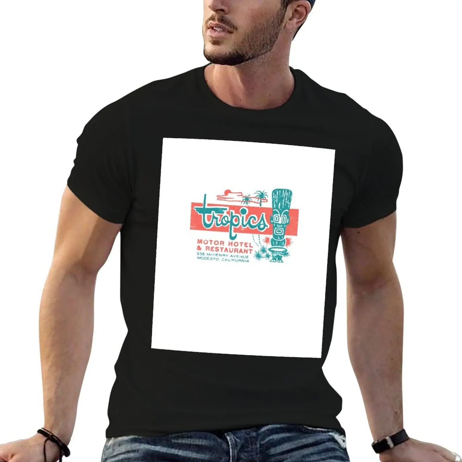 

Tropics Motor Hotel / Tiki / 1950s / Polynesian Retro Surf Style T-Shirt graphic t shirts for man T-Shirt