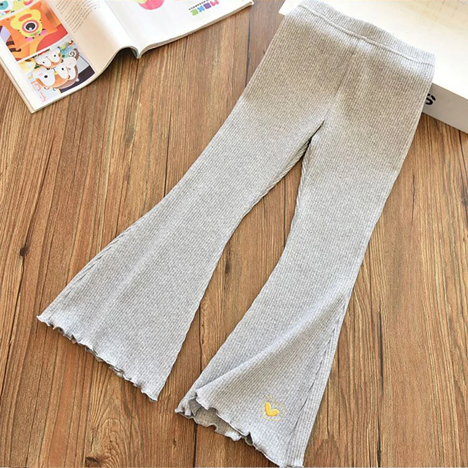 Cute and Comfortable Girls Summer Ruffle Edge Flared Pants with Elastic Waist Stylish Choice Suitable Your Little Girls Wardrobe