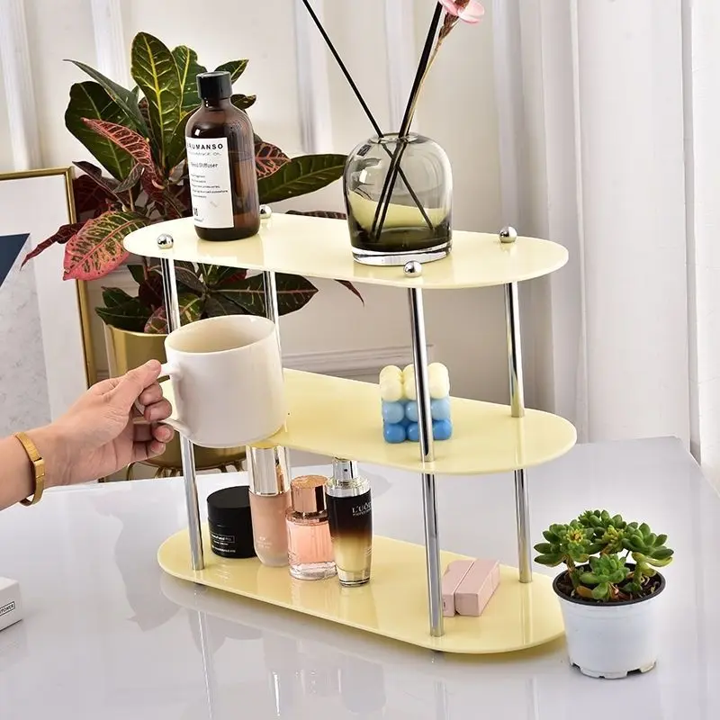 

1PC Ins Style Acrylic Multi-layer Storage Rack Decorative Shelves Desk Organizer Makeup Jewelry Home Organization Garden
