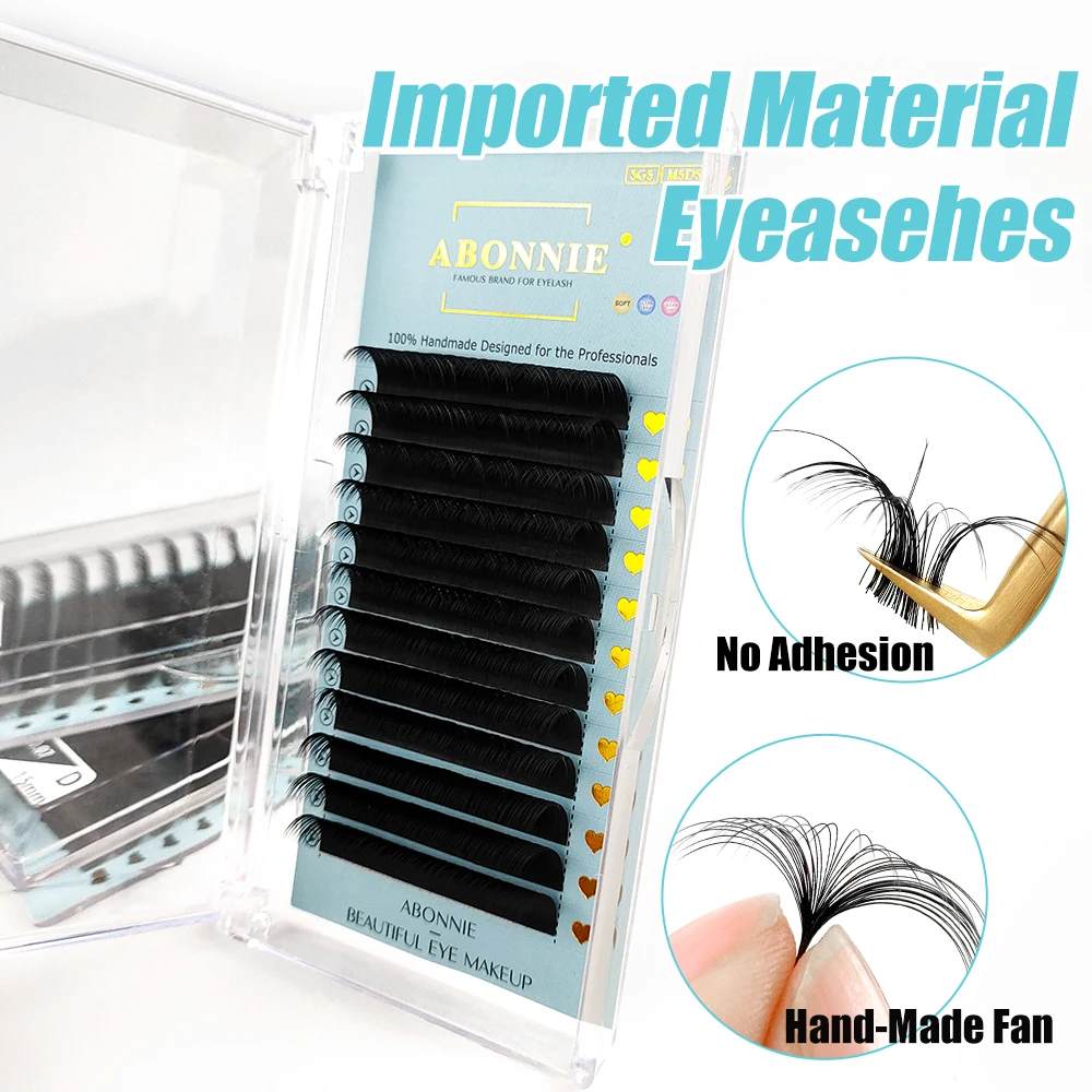 Abonnie Cashmere Individual Eyelashes Extensions Classic Lashes Extenison Matte Black Volume Eyelashes