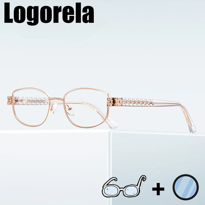 

Logorela 3164 Women Optical Prescription Glasses Anti-Blue Light Photochromic Eyewear Myopia Hyperopia Progressive Eyeglasses
