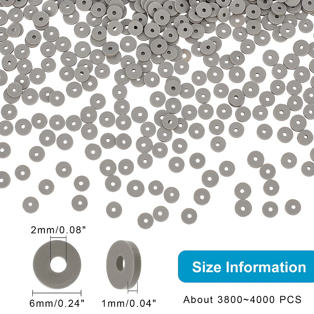 3000 Pcs Polymer Clay Beads 6mm Flat Heishi Beads Disc Spacer Beads with 2mm Hole for Bracelets Necklaces Earring Jewelry