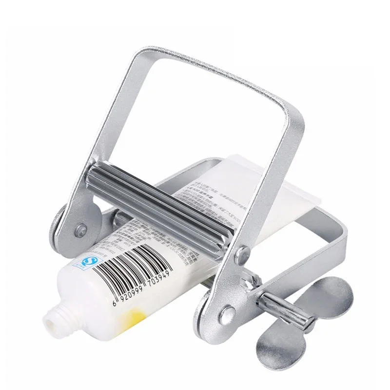 Stainless Steel Toothpaste Squeezer Silver Toothpaste Hand Cream Sauce Extruder Bathroom Toothbrush Rack Tooth Paste Dispenser