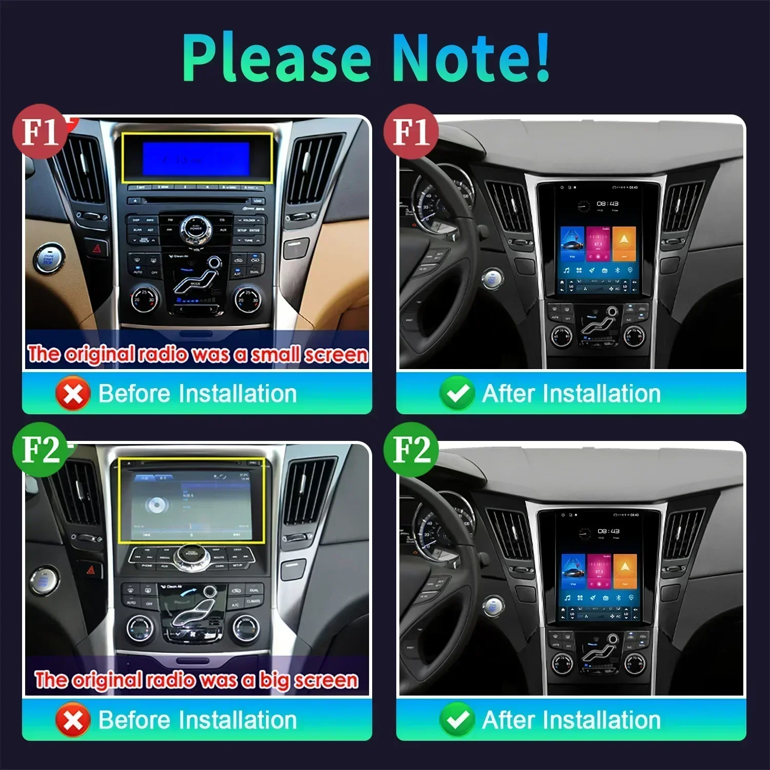 9.7inch Car Radio Multimedia Video GPS  For Hyundai Sonata Yf 8 2010-2018 Screen Android Stereo 4G  Wireless Navigation Stereo G