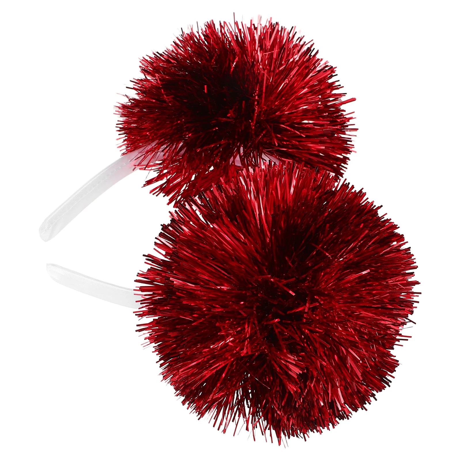 

Bright Tinsel Foil Headband Kids Pompom Hair Band Funny Cosplay Party Accessory Halloween New Year Holiday Decoration
