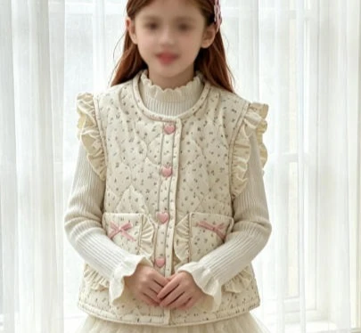 2026 Autumn and Winter vest Girls' Summer New Korea Floral Soft Cotton Short Sleeve Casual Set Home Clothes