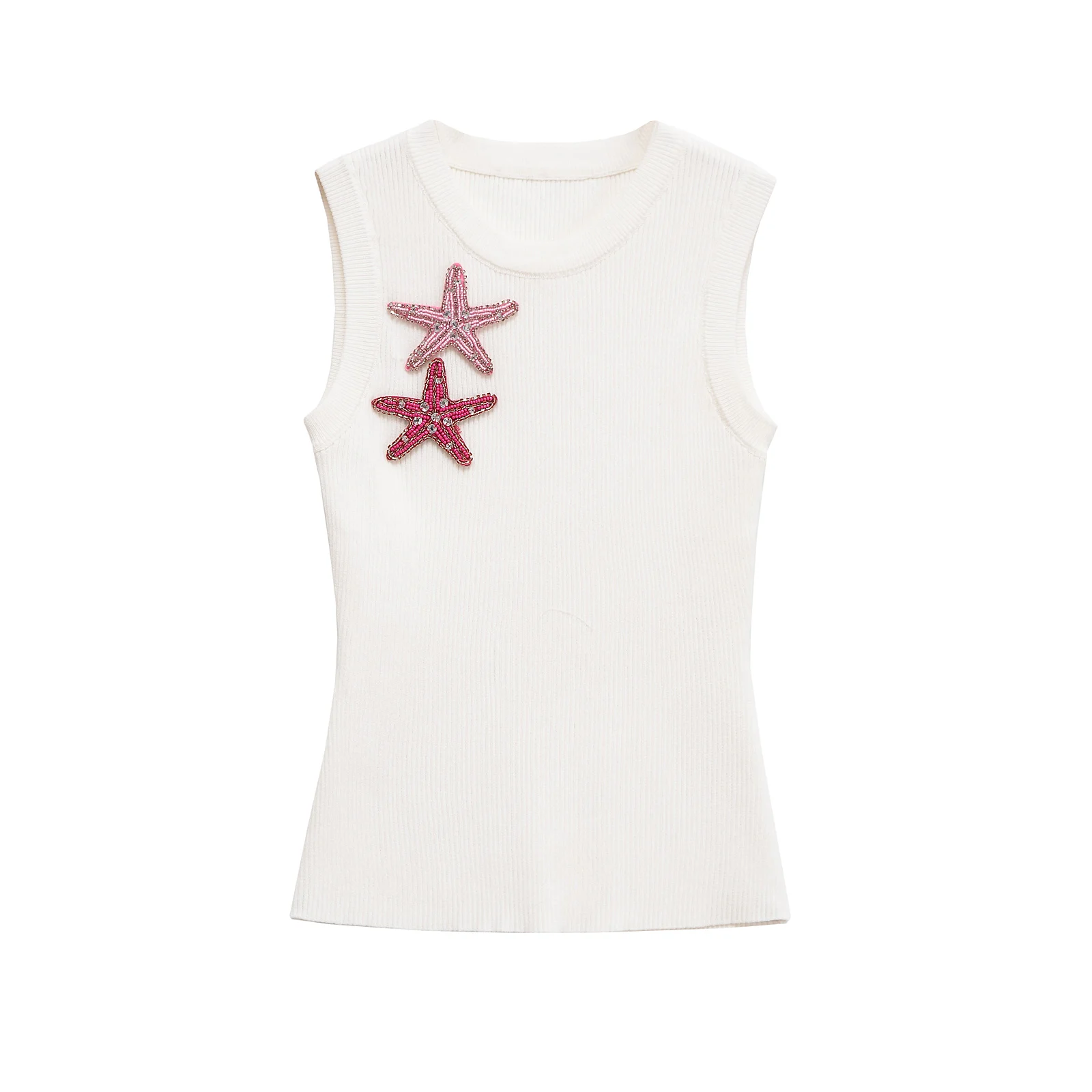 NOVEDAD DE VERANO 2025, productos, ropa para mujer, chaleco sin mangas informal a la moda con decoración de estrellas de mar para chicas calientes