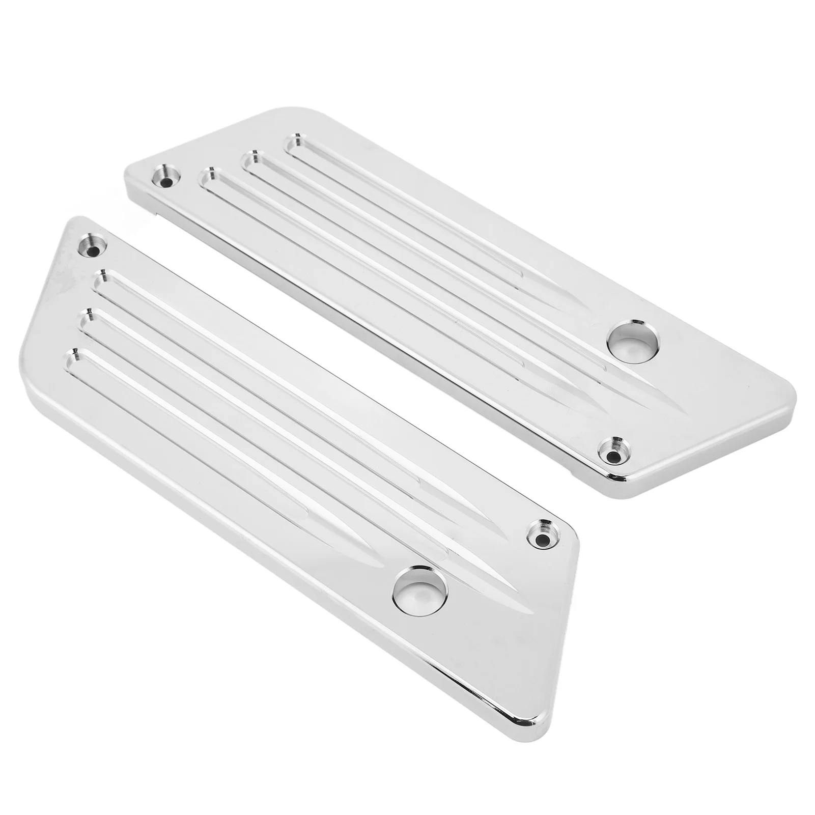 2 Pcs Saddlebag Latch Covers Saddle Bag Outer Lid Hinge Covers Plate for Touring Street Glide Electra Glide Road Glide  Silver