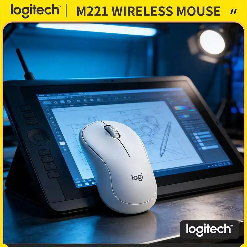 

Logitech M221 Silent Optical Mouse - Lightweight Build, 18-Month Battery, USB Plug-and-Play, Perfect for Students Travelers
