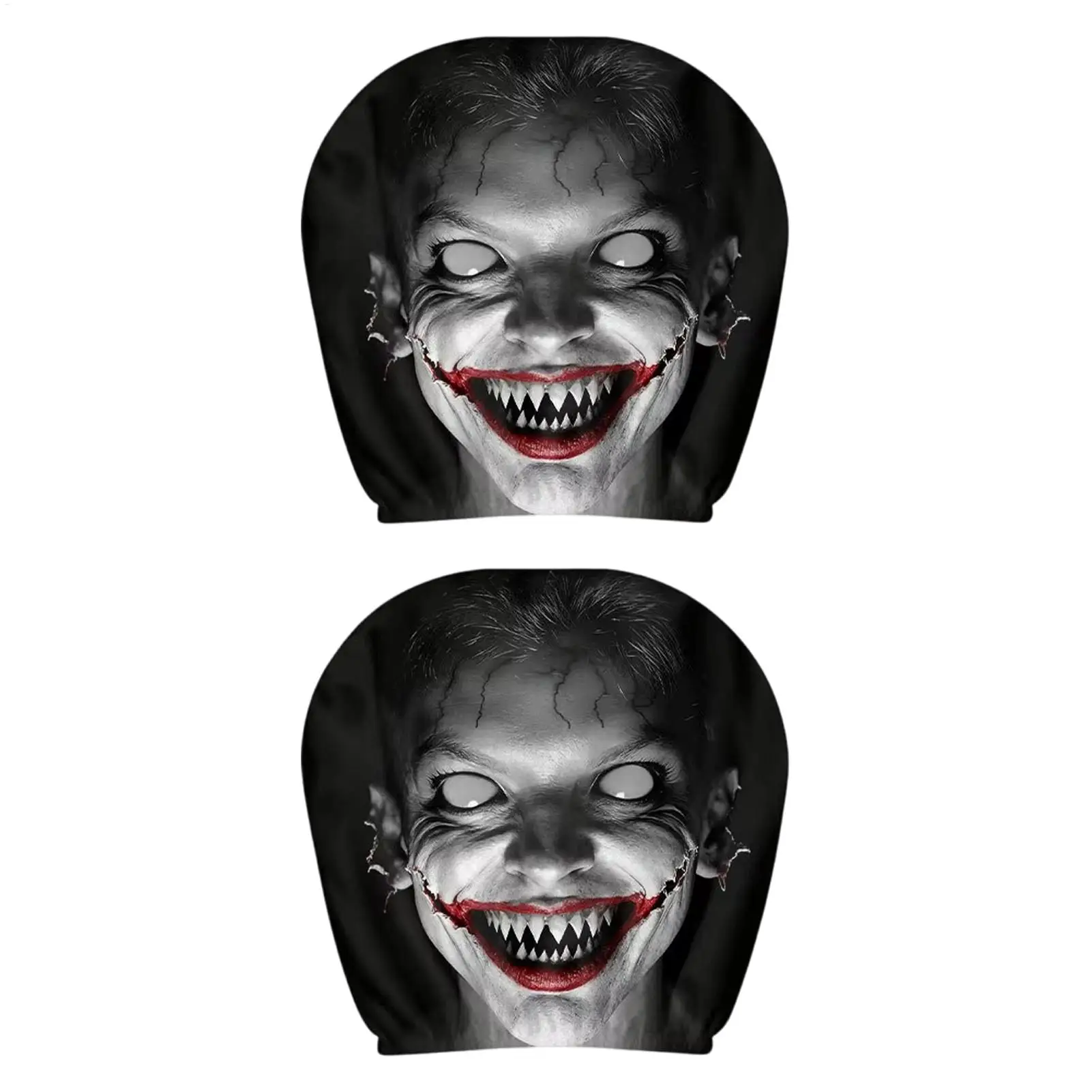 Head Rest Cover For Car Universal Spooky Soft Funny Case Decor Universal pillowcase printed elastic pillow car seat