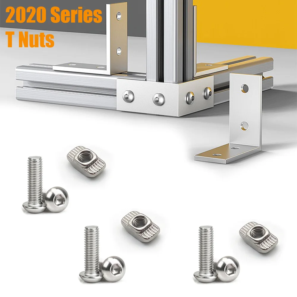 120-Piece T-Slot Nut & Hex Bolt Set, Compatible with All 2020 Series Industrial Aluminum Extrusions