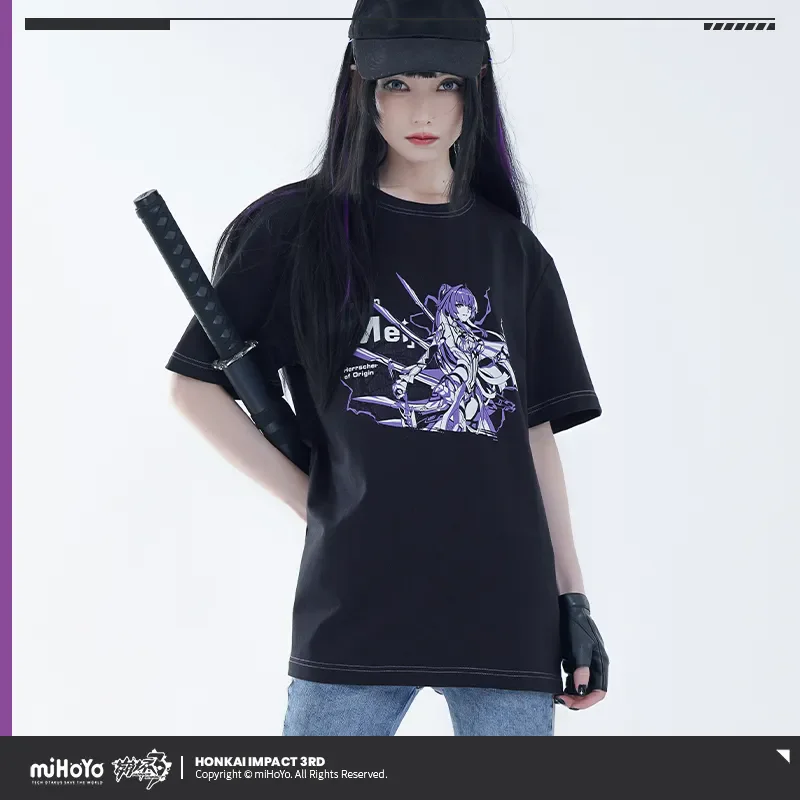 

[Genuine] miHoYo Game Honkai Impact 3rd Herrscher of Truth Bronya Raiden Mei T-shirt Clothing Leisure Top Cosplay Halloween Gift