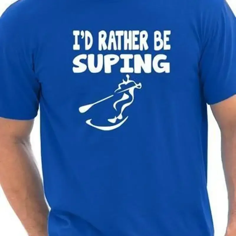 I'd Rather Be Suping Mens T-Shirt Paddleboarding Gift Present Size S-XXL