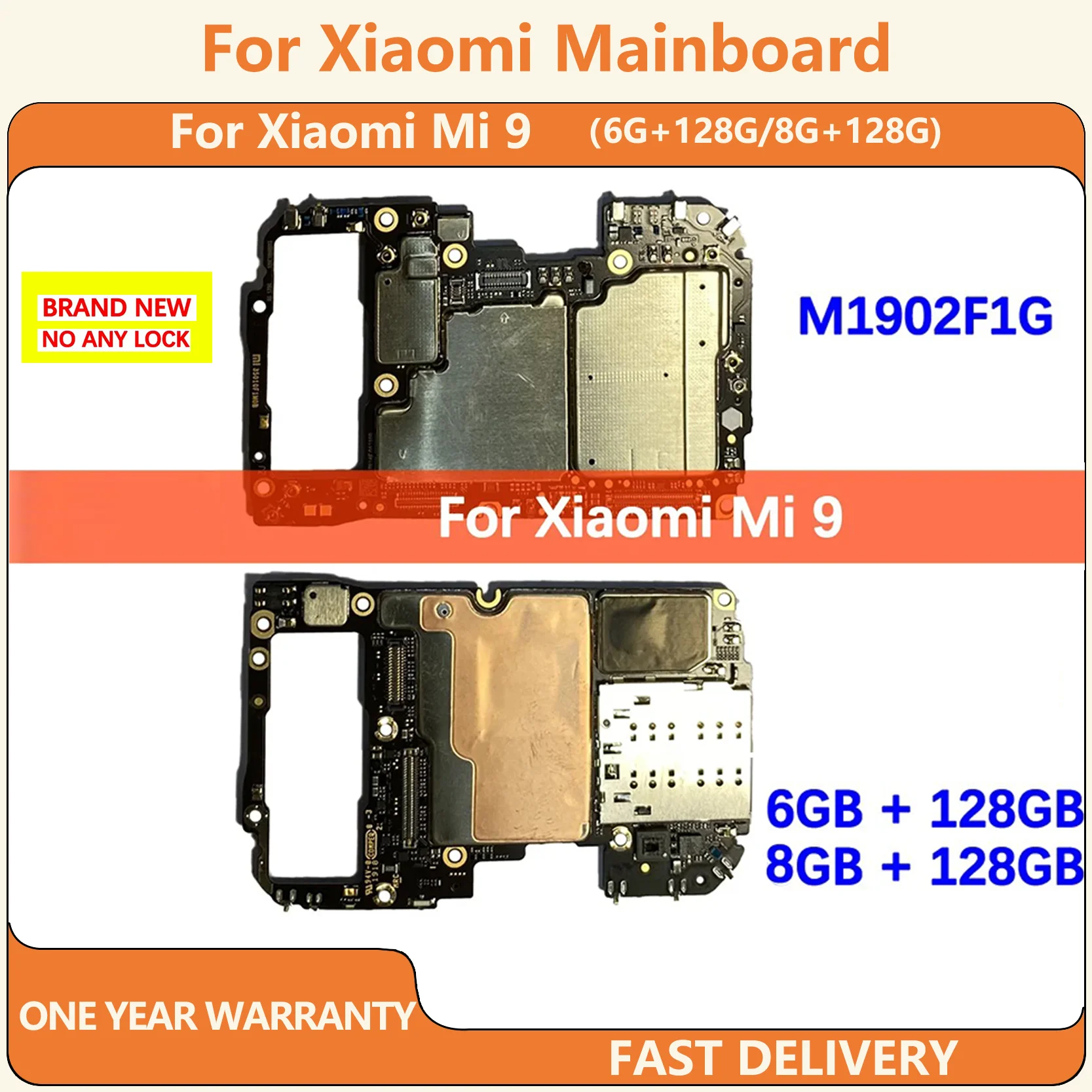 mainboard Motherboard for Xiaomi Mi 9 Mainboard Logic Circuit Board Plate Global Unlocked M1902F1G Mi9 Mother board