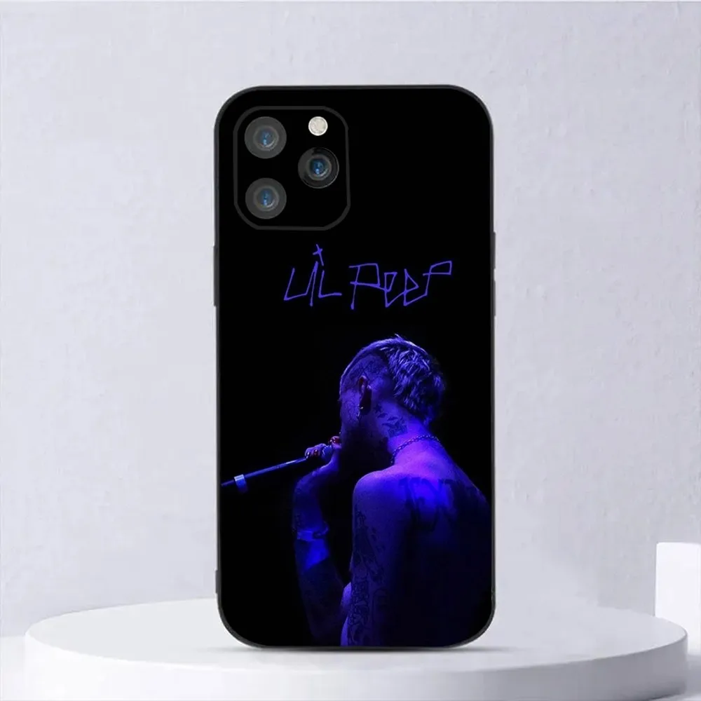 Rapper L-Lil Peep  Phone Case For iPhone15,14,13,12,11,Pro,Max,Plus,Mini,X,XS,XR,8,7,6,S,Plus,SE Soft Black Case