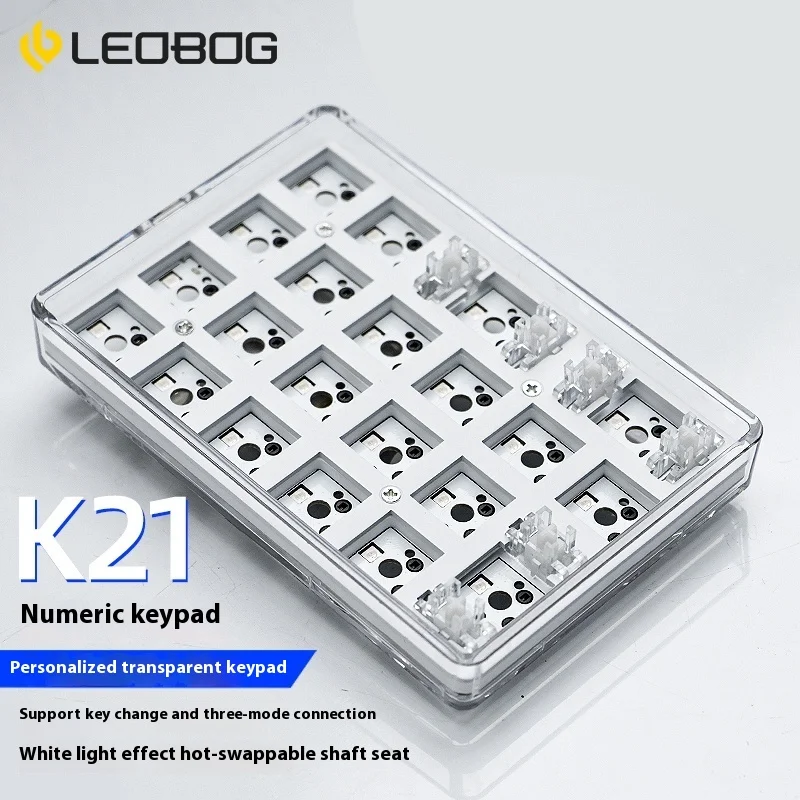 

Leobog K21 Wireless Three-Mode External Digital Keypad Mechanical Customization Pad Hot Plug Bluetooth Suite