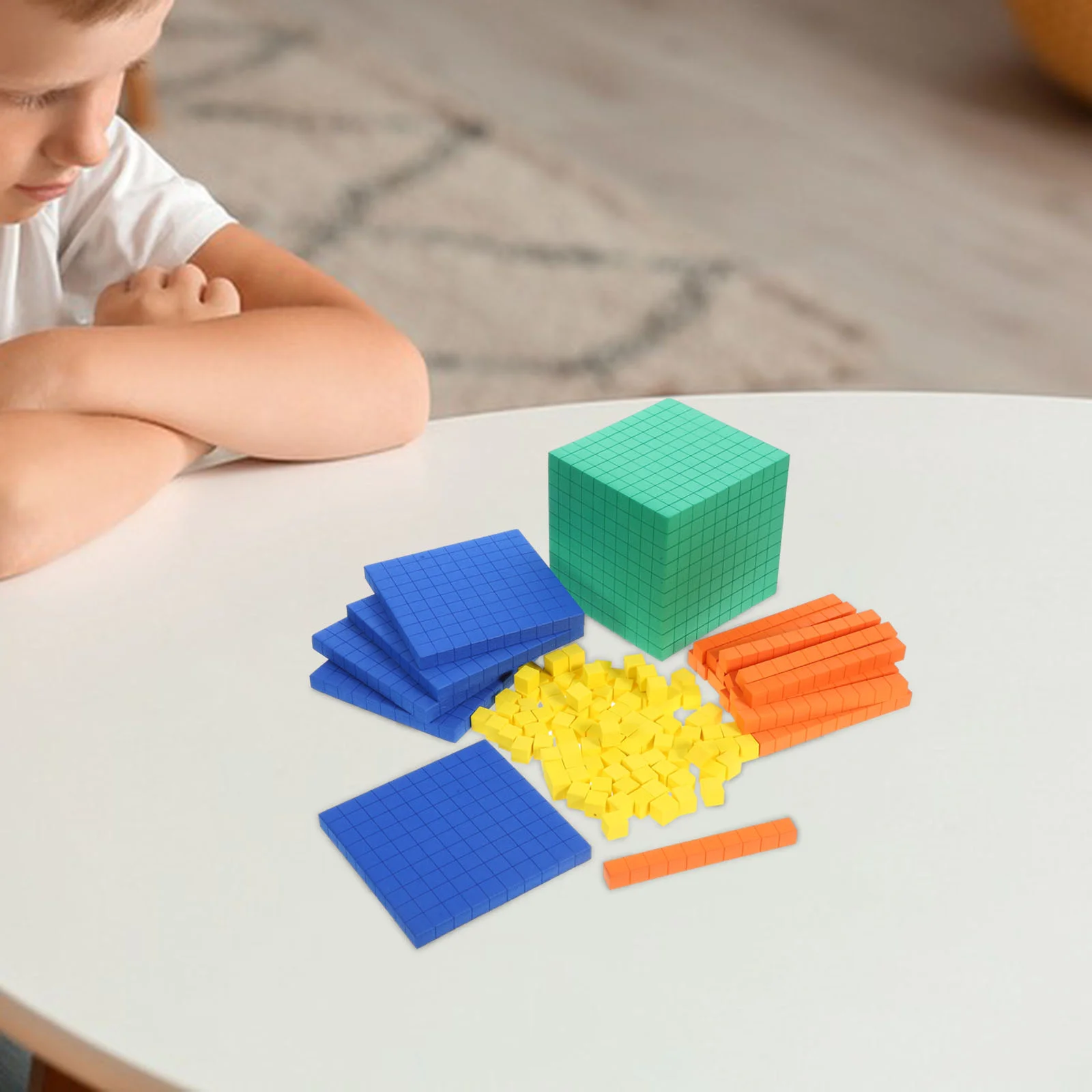 บล็อกการศึกษาคณิตศาสตร์ Cube การเรียนรู้เด็กสาธิตกล่อง Manipulatives สําหรับวัสดุ