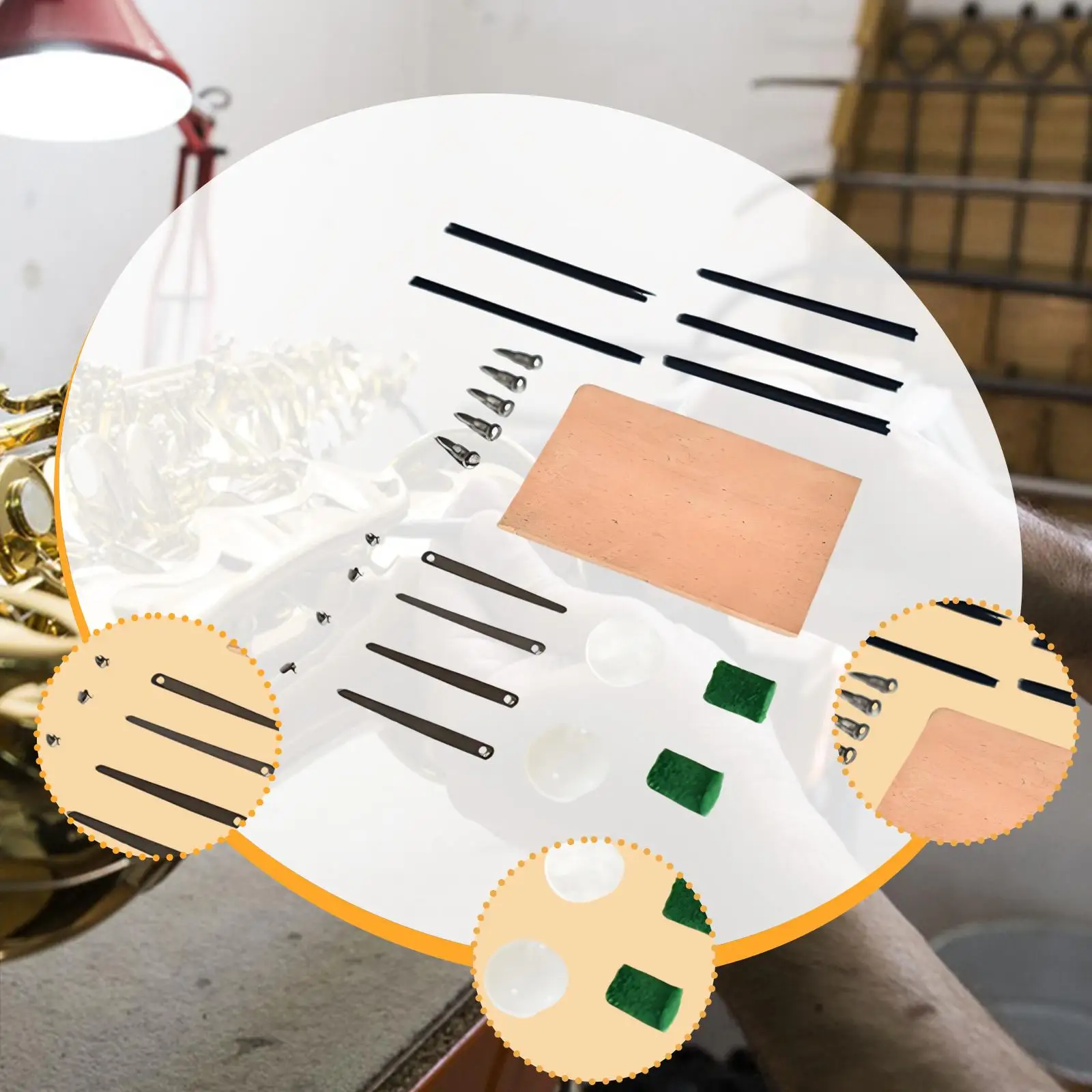 Saxophone Felt Pads Complete Kit with Screws Sound Hole Rollers Reliable Materials for Used Tenor Saxophone